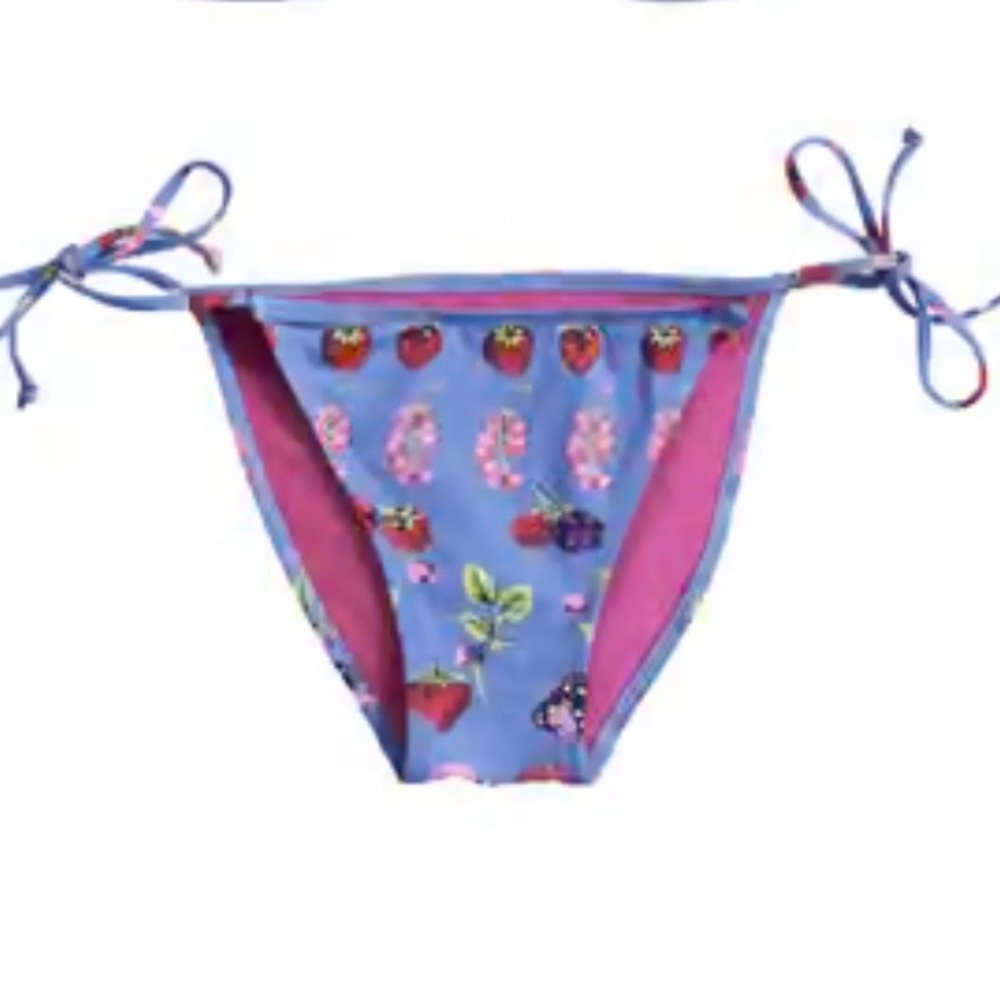 Versace for H&M Berry Print Bikini Bottom Side Tie US 4 Rare 2011
